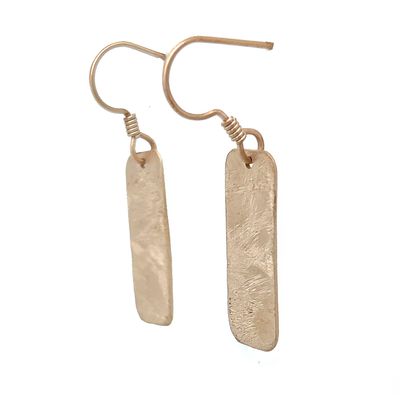 BRONZE TEXTURED RECTANGLE EARRINGS