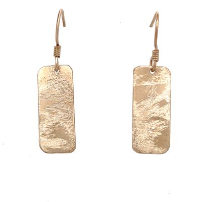 BRONZE TEXTURED RECTANGLE EARRINGS