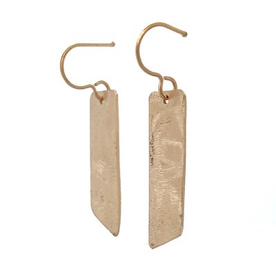 BRONZE ABSTRACT RECTANGLE TEXTURED EARRINGS