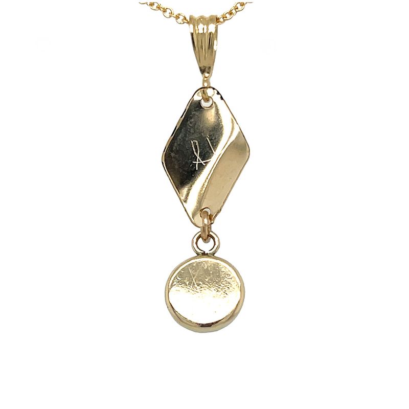 GOLD-FILLED CURVED DISC W/TURQUOISE NECKLACE