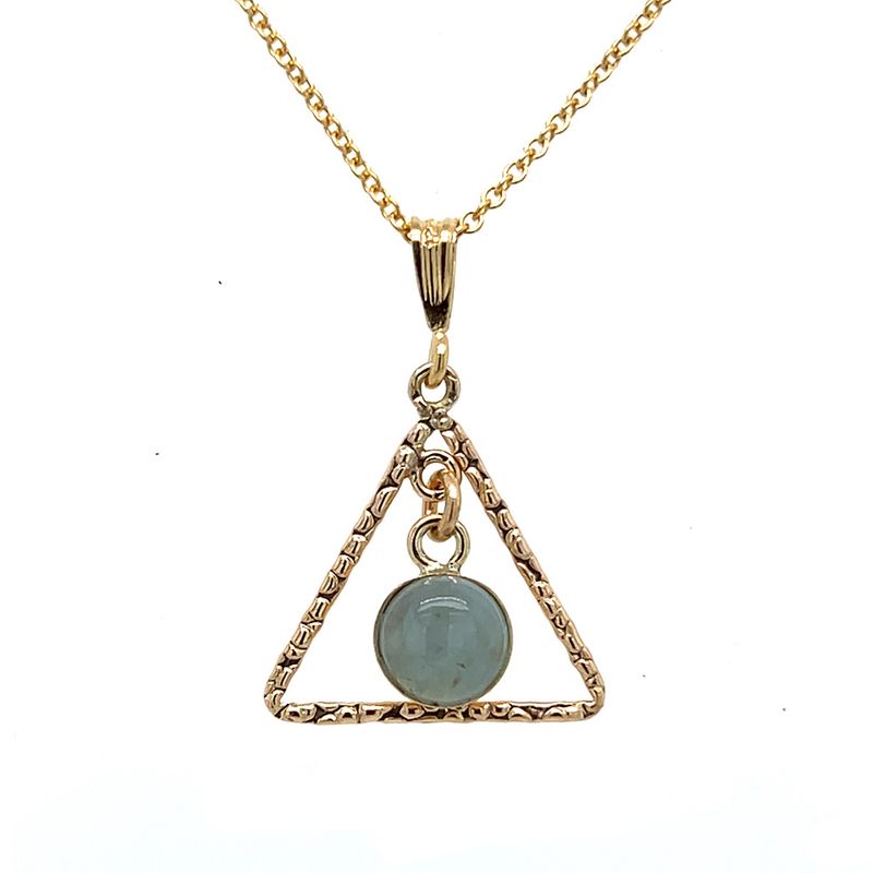 GOLD-FILLED TRI DISC &amp; AQUAMARINE NECKLACE