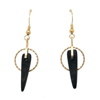 GOLD-FILLED CIRCLE & WOOD EARRINGS GOLD-FILLED CIRCLE & WOOD EARRINGS