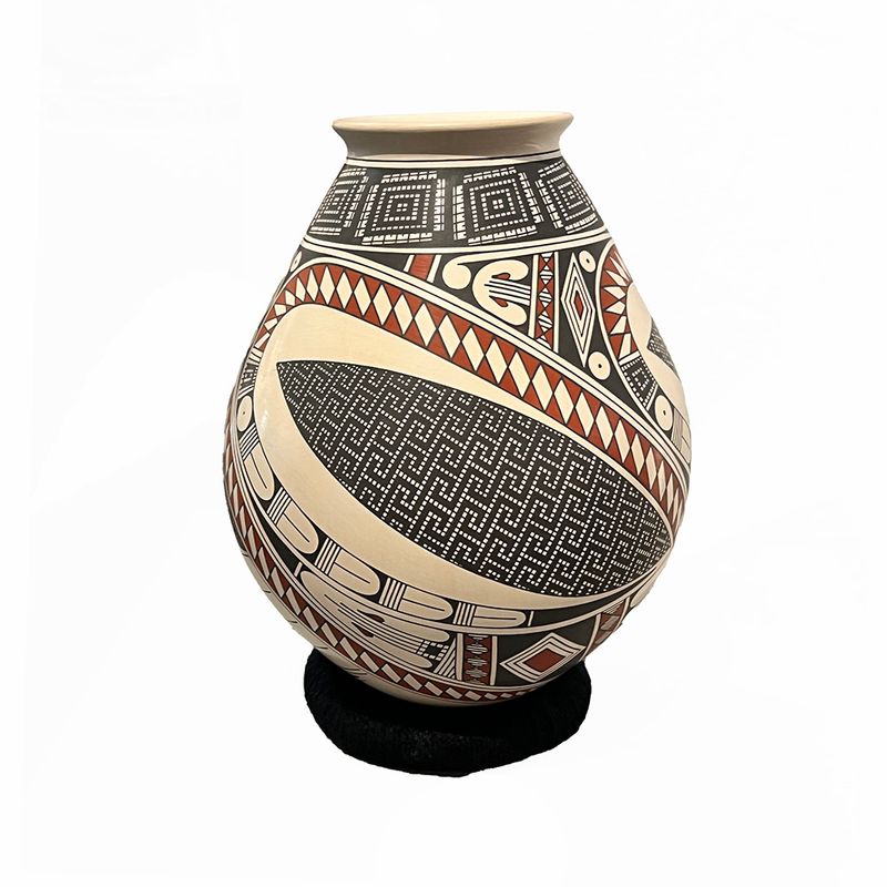 MATA ORTIZ RED & BROWN GEO DESIGNS - 9.5 x 6.5