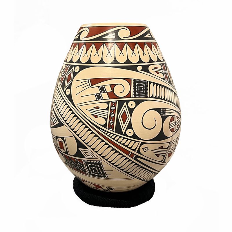 MATA ORTIZ RED & BROWN GEO SWIRLS - 9 x 6 MATA ORTIZ RED & BROWN GEO SWIRLS - 9 x 6