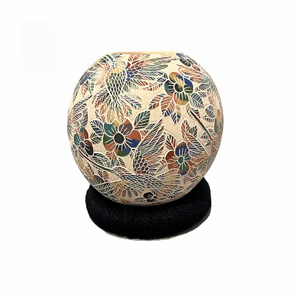 MATA ORTIZ SM COLORFUL ETCHED VASE - 6 x 4.5