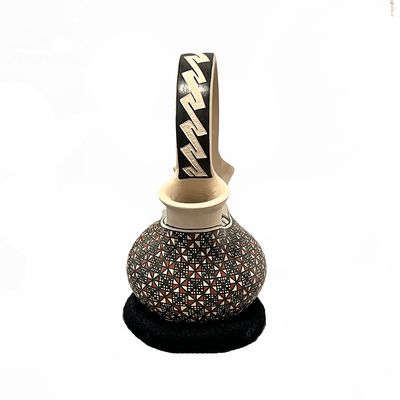 MATA ORTIZ RED &amp; BLACK GEO WEDDING VASE - 8.5 x 5