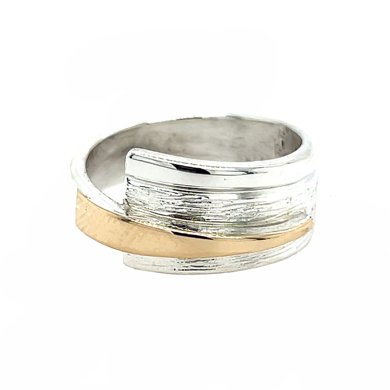 SILVER/14K  WRAP BAND RING - 7