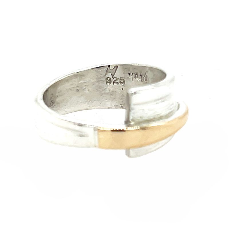 SILVER/14K  WRAP BAND RING - 7