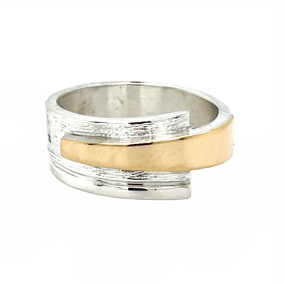 SILVER/14K  WRAP BAND RING - 7.5