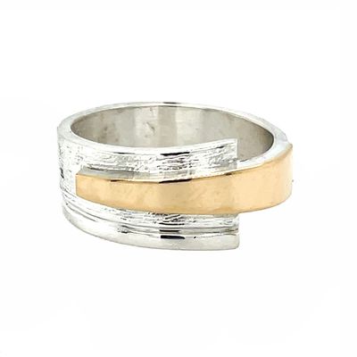 SILVER/14K  WRAP BAND RING - 7.5