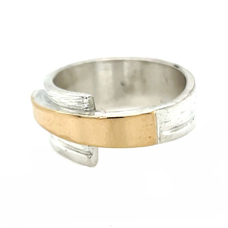 SILVER/14K  WRAP BAND RING - 7.5
