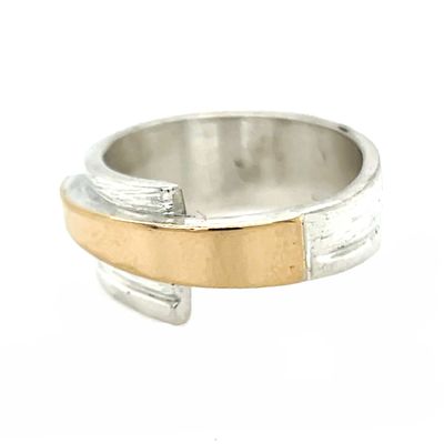 SILVER/14K  WRAP BAND RING - 7.5