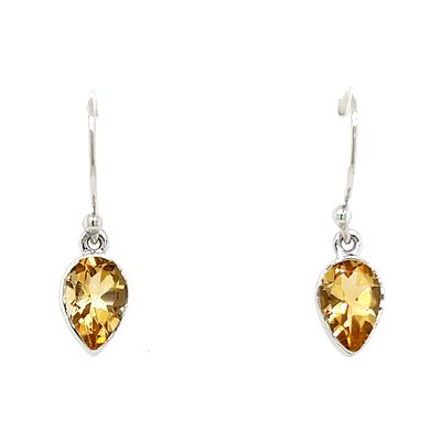 SILVER CITRINE TEARDROP EARRINGS SILVER CITRINE TEARDROP EARRINGS