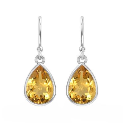 SILVER CITRINE TEARDROP EARRINGS SILVER CITRINE TEARDROP EARRINGS