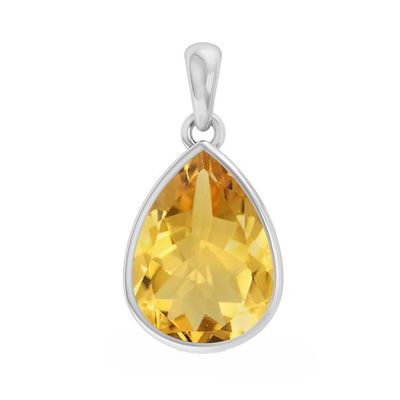 SILVER CITRINE TEARDROP PENDANT SILVER CITRINE TEARDROP PENDANT