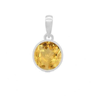 SILVER CITRINE ROUND PENDANT SILVER CITRINE ROUND PENDANT