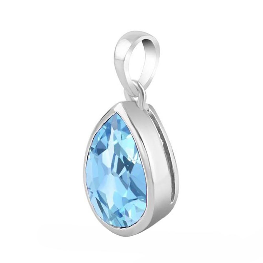 SILVER BLUE TOPAZ TEARDROP PENDANT