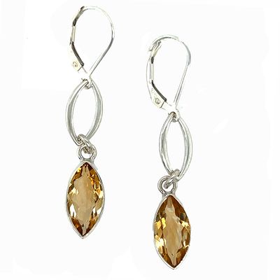 SILVER CITRINE MARQUISE EARRINGS SILVER CITRINE MARQUISE EARRINGS