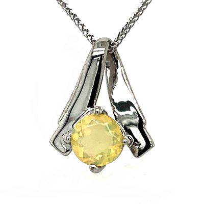 SILVER NATURAL OPAL WISHBONE STYLE NECKLACE