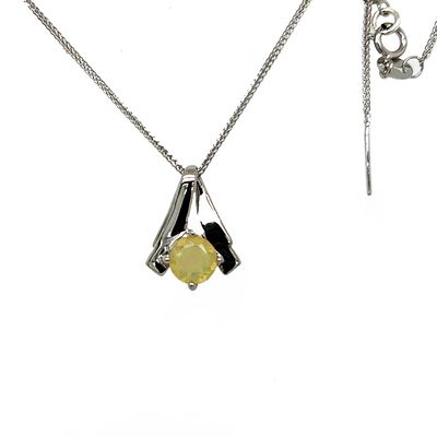 SILVER NATURAL OPAL WISHBONE STYLE NECKLACE