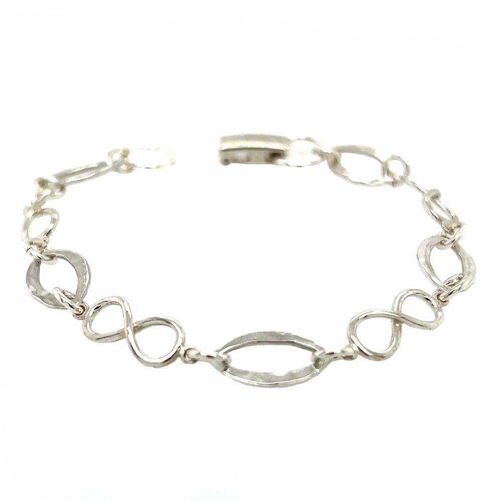 SILVER INFINITY &amp; MARQUISE LINK BRACELET