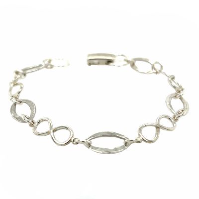 SILVER INFINITY &amp; MARQUISE LINK BRACELET