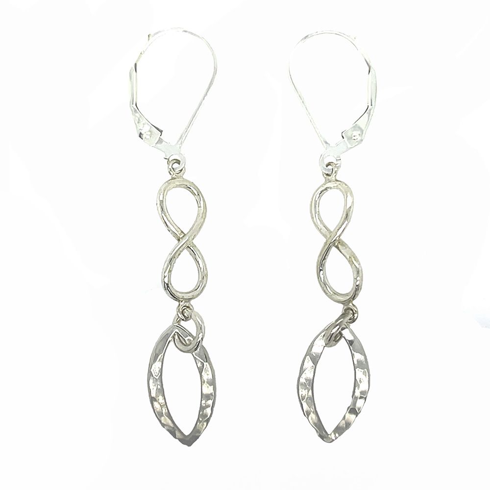SILVER INFINITY &amp; MARQUISE SHAPE EARRINGS