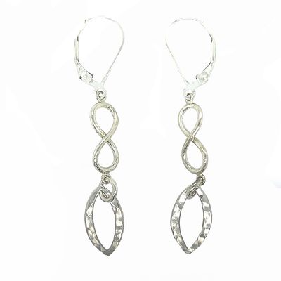 SILVER INFINITY &amp; MARQUISE SHAPE EARRINGS
