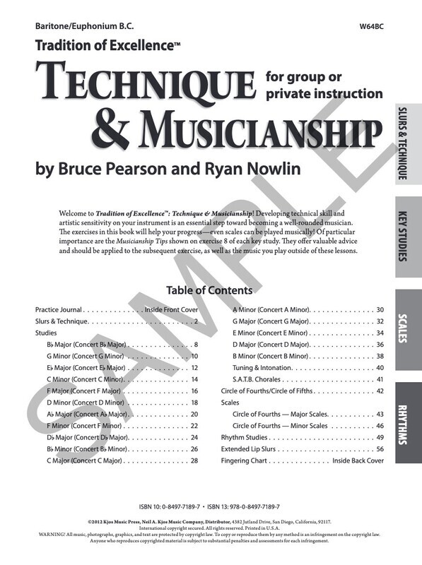 Tradition of Excellence: Technique and Musicianship - Baritone/Euphonium BC