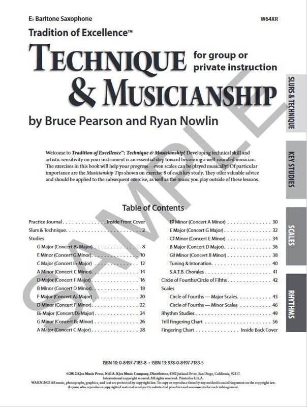 Tradition of Excellence: Technique and Musicianship - Baritone Saxophone