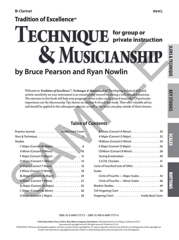 Tradition of Excellence: Technique and Musicianship - Clarinet