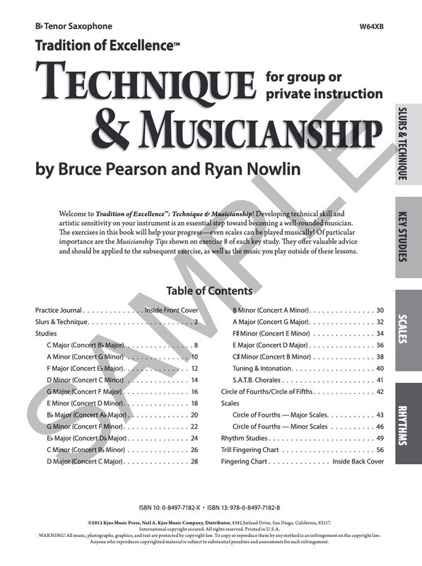 Tradition of Excellence: Technique and Musicianship - Tenor Saxophone