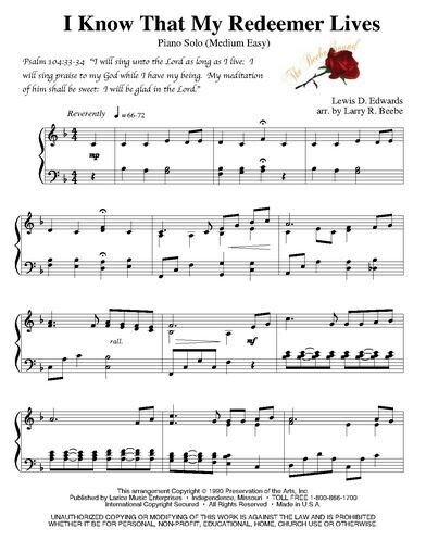 Rhapsody of Hymns, Volume 1 for Piano arr. Larry Beebe