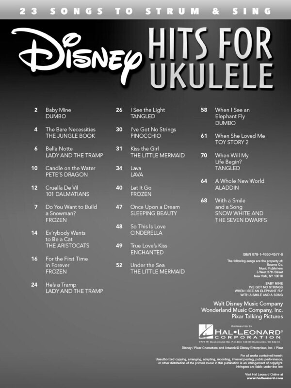 Disney Hits for Ukulele - 23 Songs to Strum &amp; Sing