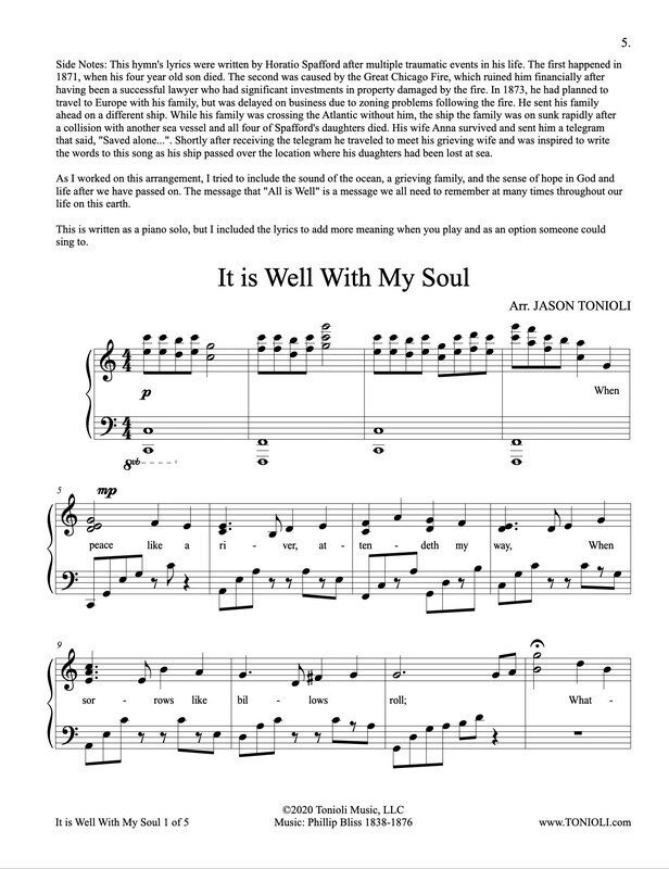 Sacred Piano Hymns 5 arr. Jason Tonioli
