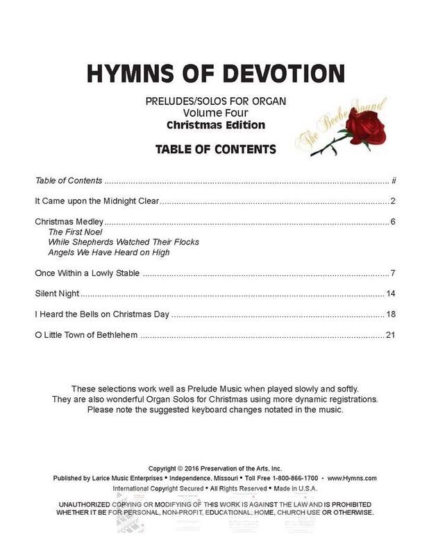 Hymns of Devotion, Vol. 4 - Christmas Preludes for Organ/Solos arr. Larry Beebe