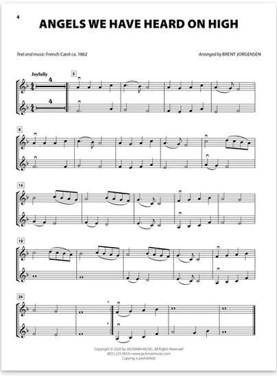 Christmas Hymn-Alongs - arr. Brent Jorgensen - Violin