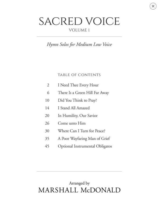 Sacred Voice Volume I for Medium Low Voice arr. Marshall McDonald