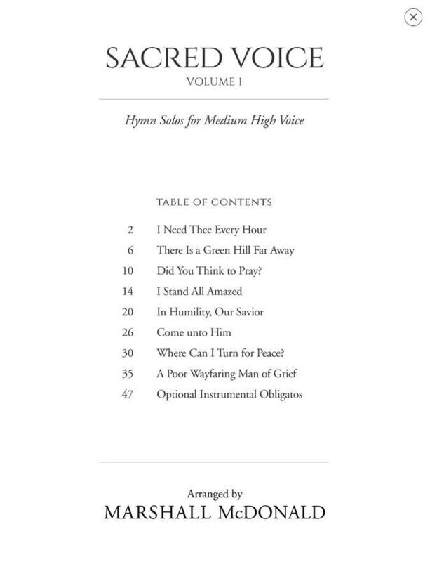 Sacred Voice, Volume I for Medium High Voice arr. Marshall McDonald