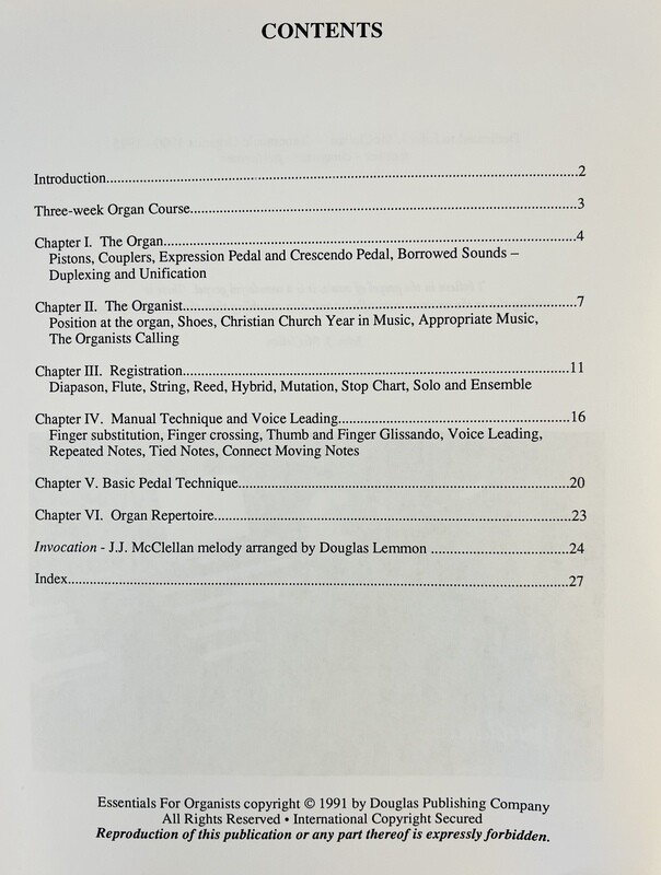 Essentials for Organists by Douglas Lemmon