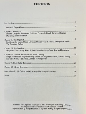 Essentials for Organists by Douglas Lemmon