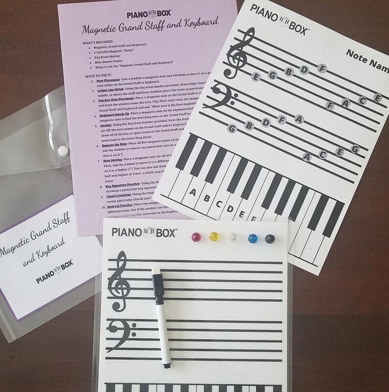 Magnetic Grand Staff and Keyboard by Piano Box