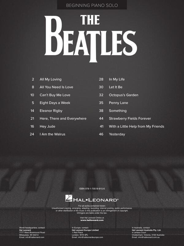 Beatles for Beginning Piano Solo (Big Note)