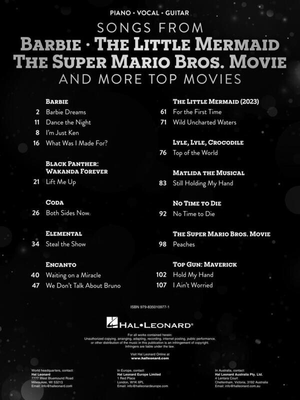Songs from Barbie, Little Mermaid, Super Mario Bros. Movie, and More Top Movies PVG
