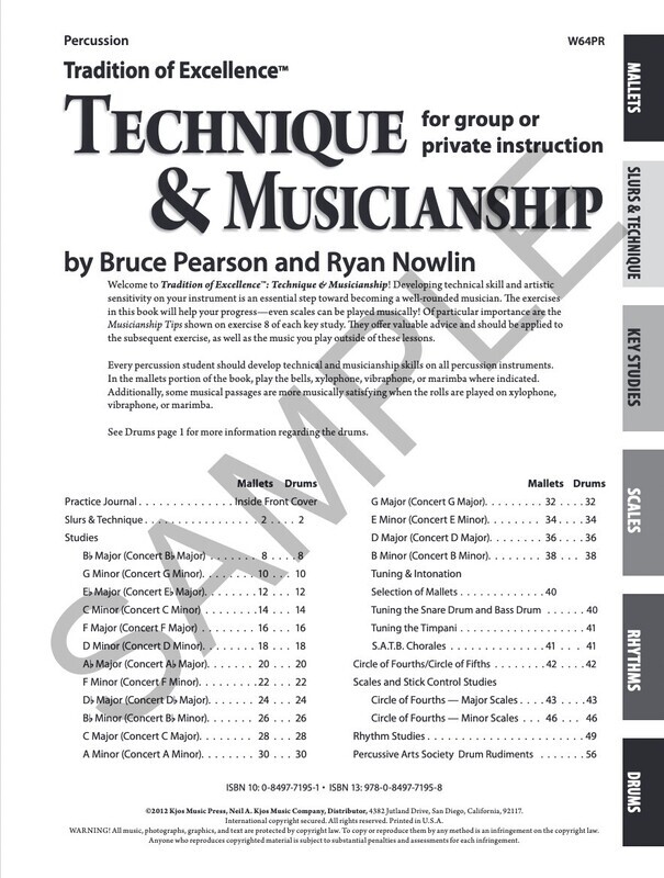 Tradition of Excellence: Technique and Musicianship - Percussion
