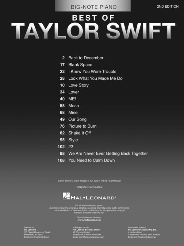 Best of Taylor Swift – Big Note