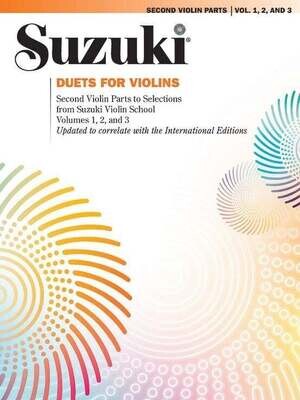 Suzuki Violin School Volumes 1-3 Duets 2nd Violin Parts