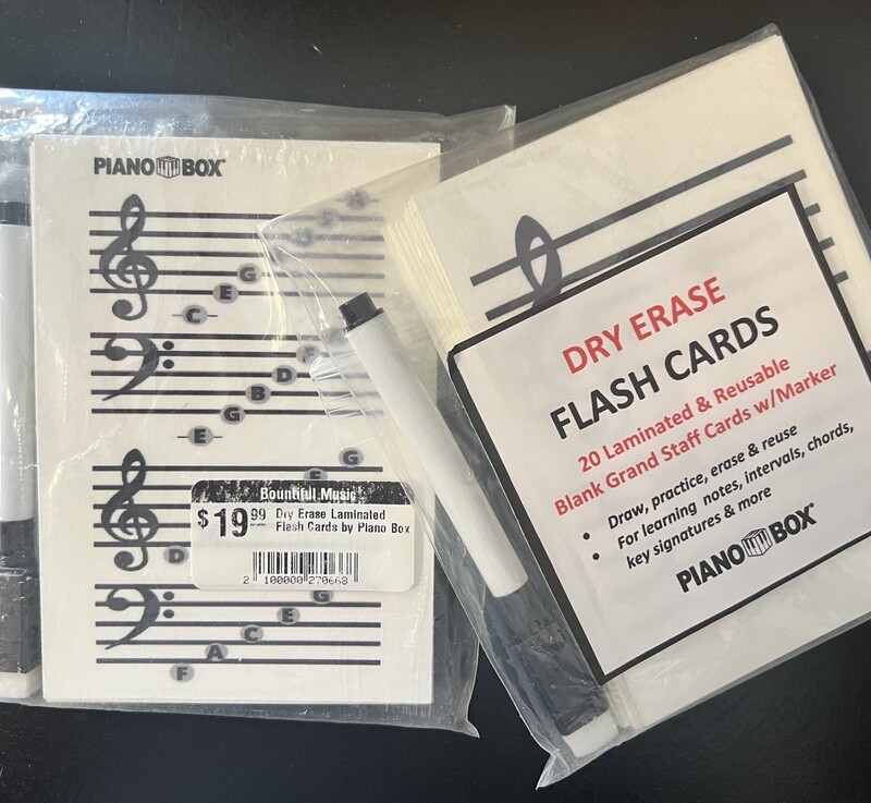 Dry Erase Laminated Flash Cards by Piano Box