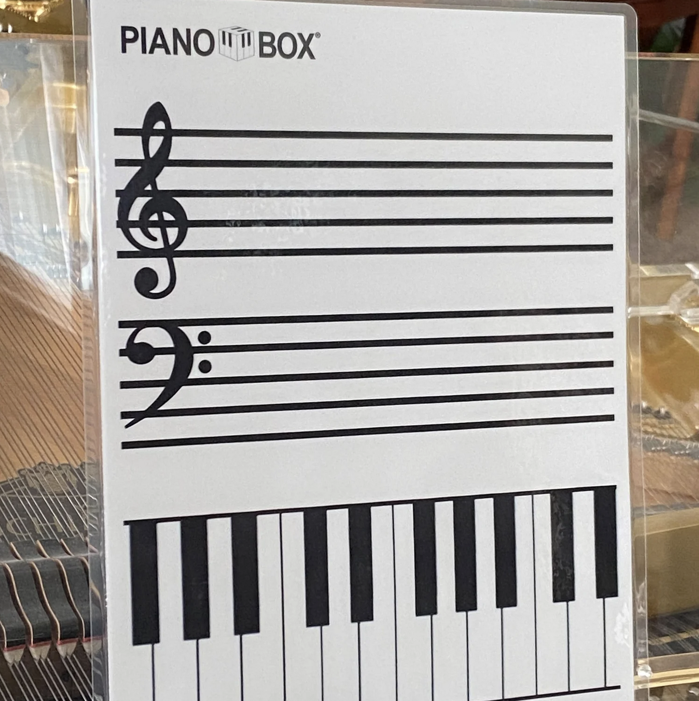 Laminated Grand Staff and Keyboard - Package of 10 by Piano Box