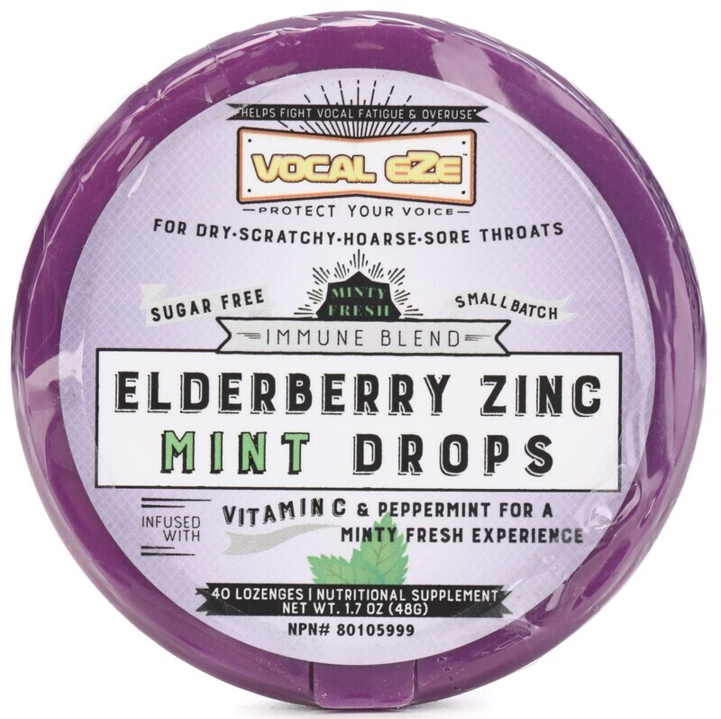 Vocal Eze Elderberry Zinc Mint Drops